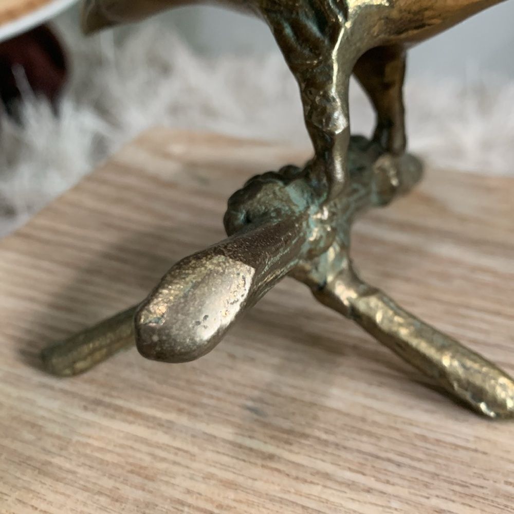 MCM Style Brass‎ Eagle On Branch Figure Made In Korea Vintage - Picture 11 of 17
